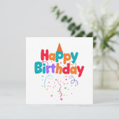 Invitation Happy Birthday Confetti (Debout devant)