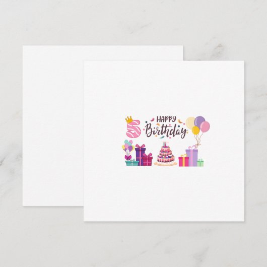 Invitation Happy Birthday Editable Design  (Devant / Derrière)