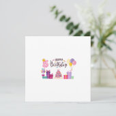 Invitation Happy Birthday Editable Design  (Debout devant)