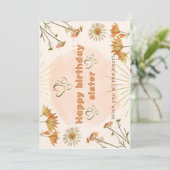 Invitation Happy birthday sister greetings (Debout devant)