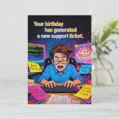 Invitation Happy Birthday Support Ticket (Debout devant)