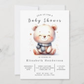Invitation Happy Boho Bear Baby shower (Devant)