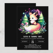 Invitation Happy Boho Fox Anniversaire numérique (Devant / Derrière)