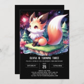 Invitation Happy Boho Fox Anniversaire numérique (Devant / Derrière)