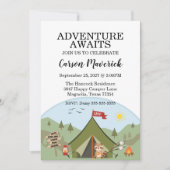 Invitation Happy Camper Adventure Birthday (Devant)