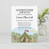Invitation Happy Camper Adventure Birthday (Debout devant)