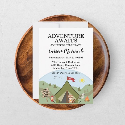 Invitation Happy Camper Adventure Birthday