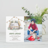 Invitation Happy Camper Mountain Forest Boy Birthday Photo (Debout devant)