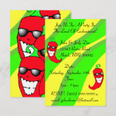 Invitation Happy Chiles Pepper Ristra Chile peppers NM (Devant / Derrière)