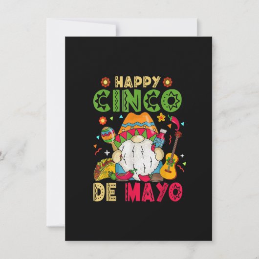 Invitation Happy Cinco De Mayo Mexican Gnome Cinco De Mayo (Devant)