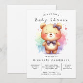 Invitation Happy Digital Bear Baby shower (Devant / Derrière)