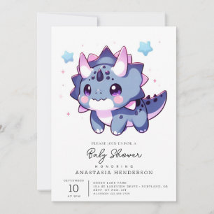 Invitation Happy Dinosaur Baby shower enchanté