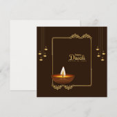 Invitation Happy Diwali - Festival of Lights (Devant / Derrière)