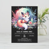 Invitation Happy Dreamy Fox Anniversaire numérique (Debout devant)