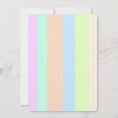 Invitation Happy Easter Bunny and Eggs on Pastel Stripes  (Dos)