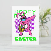 Invitation happy easter bunny sunglasses retro vaporwave (Debout devant)
