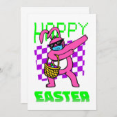 Invitation happy easter bunny sunglasses retro vaporwave (Devant / Derrière)