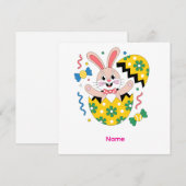 Invitation Happy Easter Party Bunny Popping Out  (Devant / Derrière)