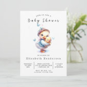 Invitation Happy Editable Duck Baby shower (Debout devant)