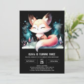 Invitation Happy Enchanted Fox Anniversaire numérique (Debout devant)