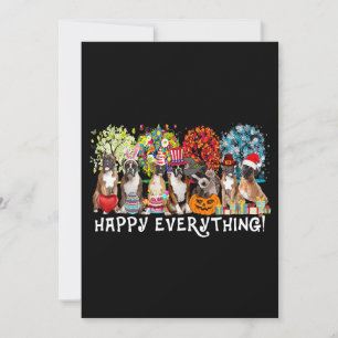 Invitation Happy Everything Boxer Dog Seasons All Year Tree L