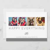 Invitation Happy Everything Holiday Photo Grey Foliage Card (Devant)