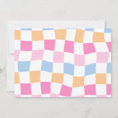 Invitation Happy Face Smile Super À damiers photo d'anniversa (Dos)