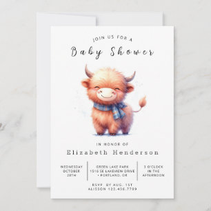 Invitation Happy Fun Simple Vache Baby shower