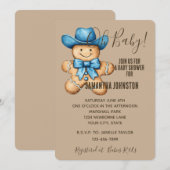 Invitation Happy Gingerbread Baby shower Cowboy (Devant / Derrière)