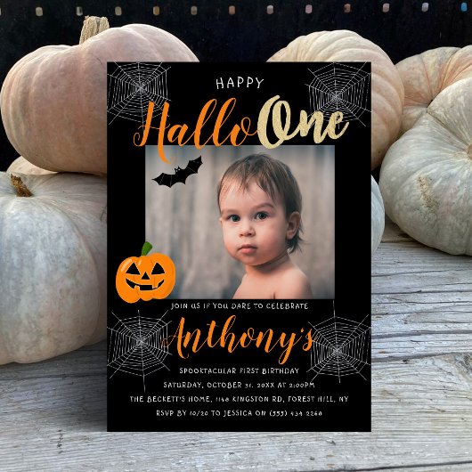 Invitation Happy Hallo-one Halloween 1er Anniversaire Photo