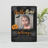 Invitation Happy Hallo-one Halloween 1er Anniversaire Photo (Debout devant)