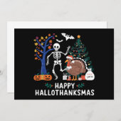 Invitation Happy Hallothanksmas Saison de Fêtes Chute cadeau (Devant / Derrière)