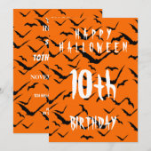 INVITATION HAPPY HALLOWEEN 10E ANNIVERSAIRE PERSONNALISÉ (Devant / Derrière)