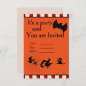 Invitation Happy Halloween 2020 avec Spider Bat Witches Chat (Devant / Derrière)