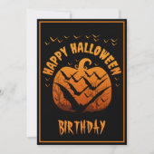 INVITATION HAPPY HALLOWEEN ANNIVERSAIRE CITROUILLE BATS PERSO (Devant)