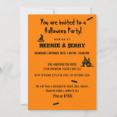Invitation Happy Halloween Black & Orange Halloween Party (Devant)