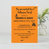 Invitation Happy Halloween Black & Orange Halloween Party (Debout devant)