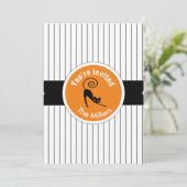 Invitation Happy Halloween Chat noir & Stripes ID686 (Debout devant)