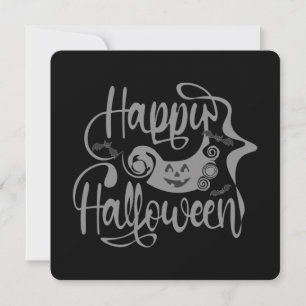 Invitation Happy Halloween chauves-souris Jack-o'-lantern