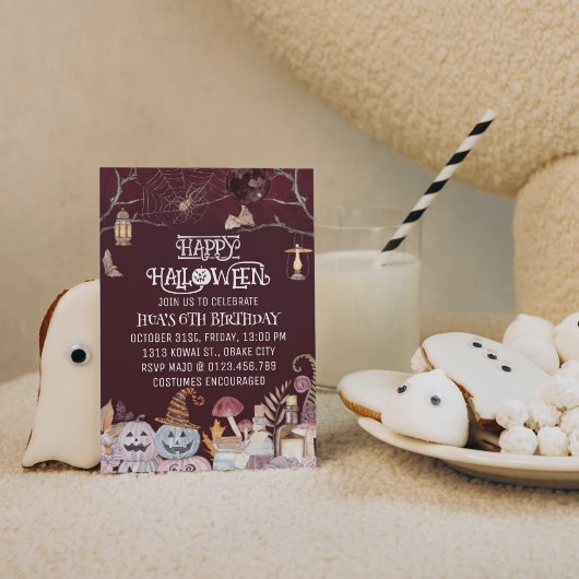 Invitation Happy Halloween Éffrayant Anniversaire Fête Invita