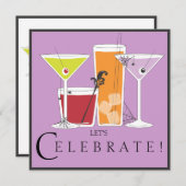 Invitation Happy Halloween Fêtons les cocktails Éffrayants (Devant / Derrière)