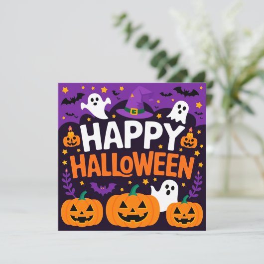 Invitation Happy halloween ghost (Debout devant)