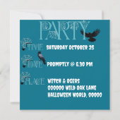 Invitation Happy Halloween Haunted Éffrayant Cemetary\Headsto (Dos)