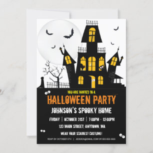 Invitation Happy Halloween Haunted House Déplaisant Éffrayant