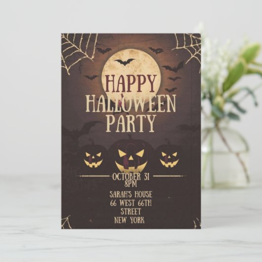Invitation Happy Halloween Party (Debout devant)