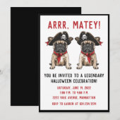 Invitation Happy Halloween Pirate French Bulldog (Devant / Derrière)