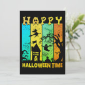 Invitation Happy Halloween Time Witch House Ghost Cemetery (Debout devant)