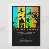 Invitation Happy Halloween Time Witch House Ghost Cemetery (Dos)