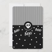 Invitation Happy Halloween Whimsical Black & White Photo (Dos)