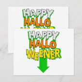 Invitation Happy Halloweener drôle Halloween (Devant / Derrière)
